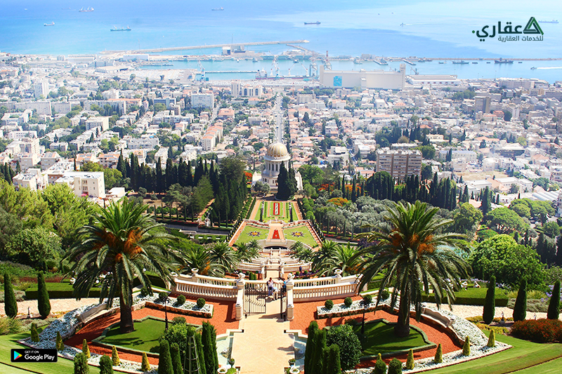 حدائق البهائيين من أثار ومعالم فلسطين في مدينة حيفا